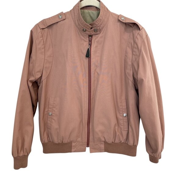 Vintage 80's London Fog Dusty Rose Bomber Jacket, size 12 - Picture 1 of 13